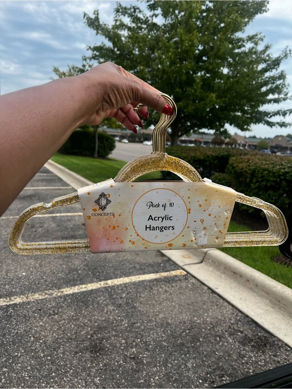 Gold Acrylic Hangers - Pack of 10